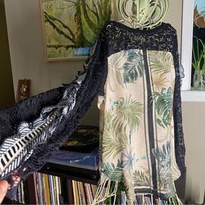 Scrapbook Black Lace Detail Top L